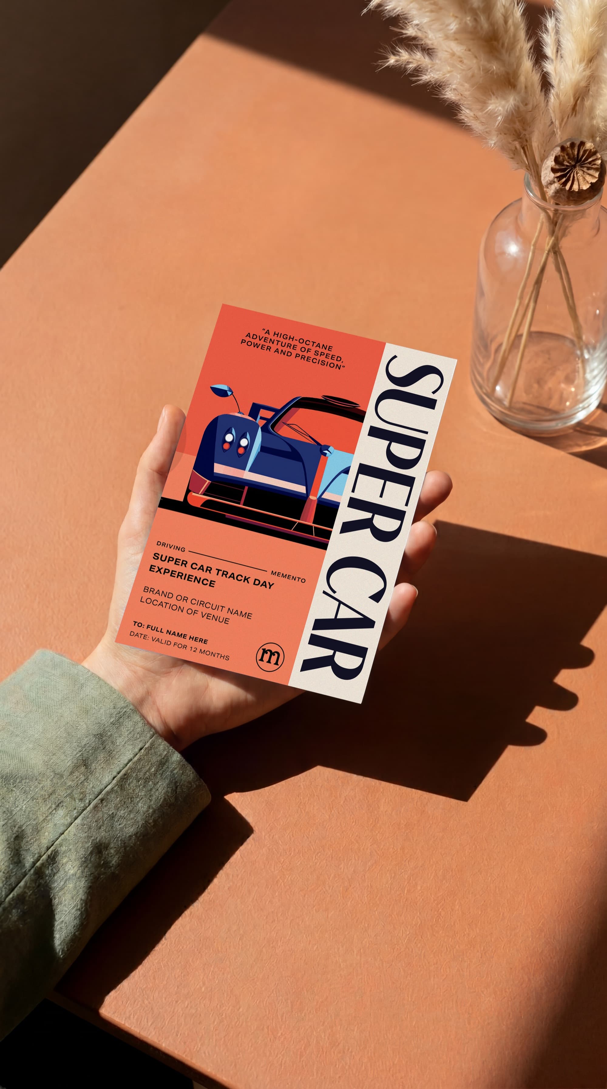 A personalised supercar keepsake ticket being opened
