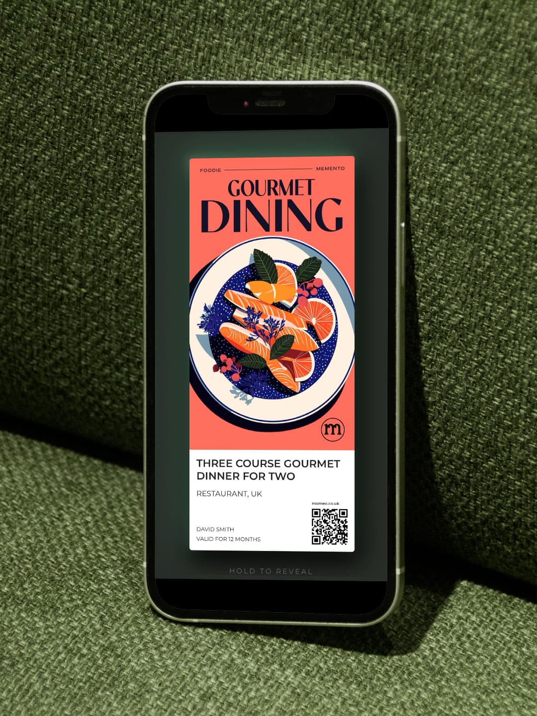 A personalised digital Momeo ticket displayed on a phone screen