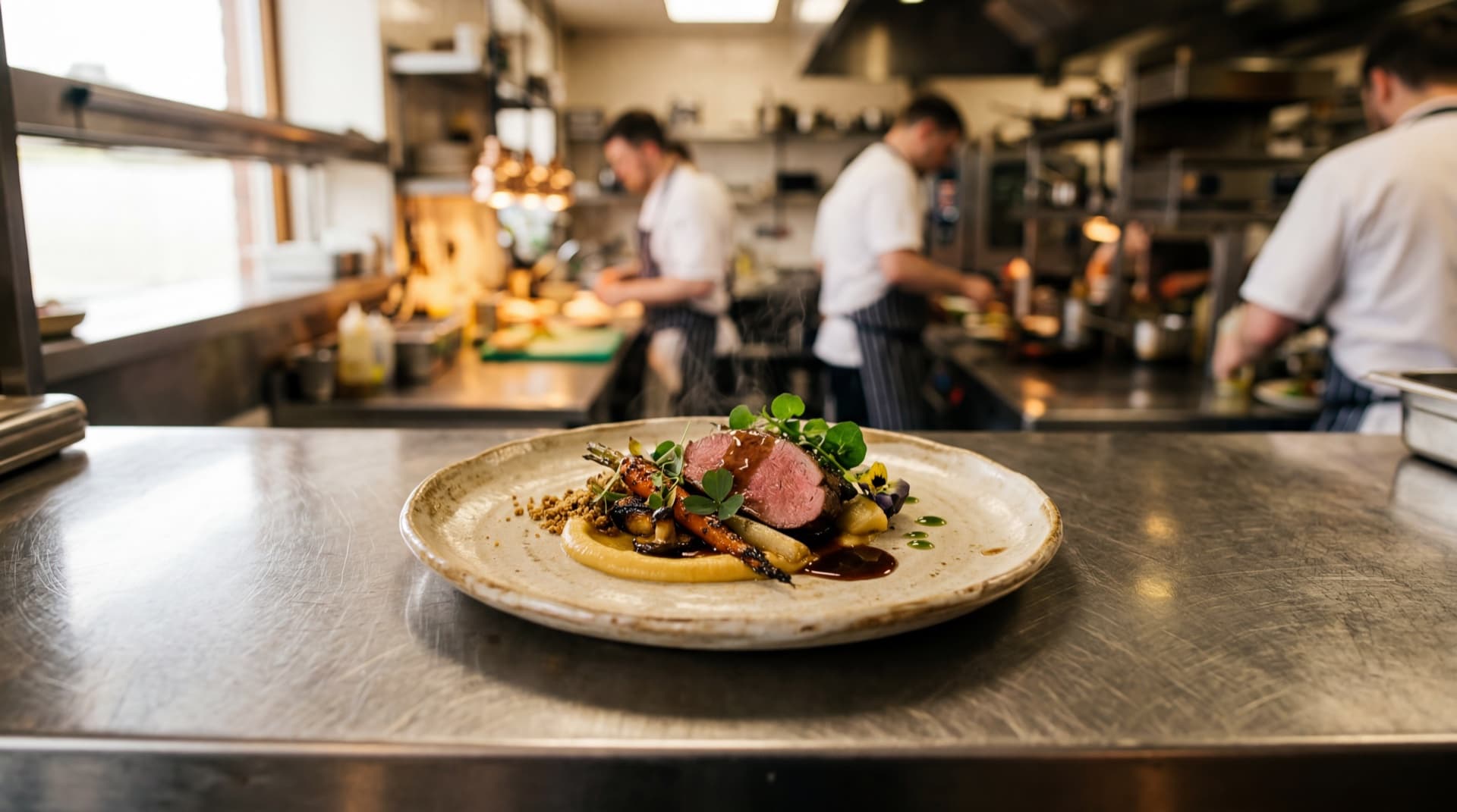 Tasting menu plated dish at a UK Michelin-starred restaurant — Momeo personalised keepsake gift